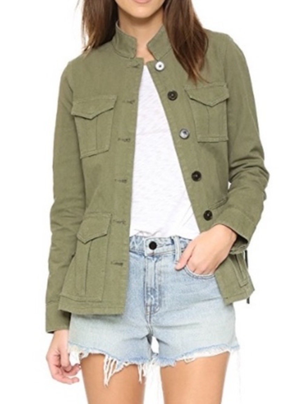 TORY BURCH Field Military Utility Lace Up Jacket Green Size XS - Picture 14 of 16